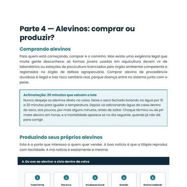 Produção de alevinos